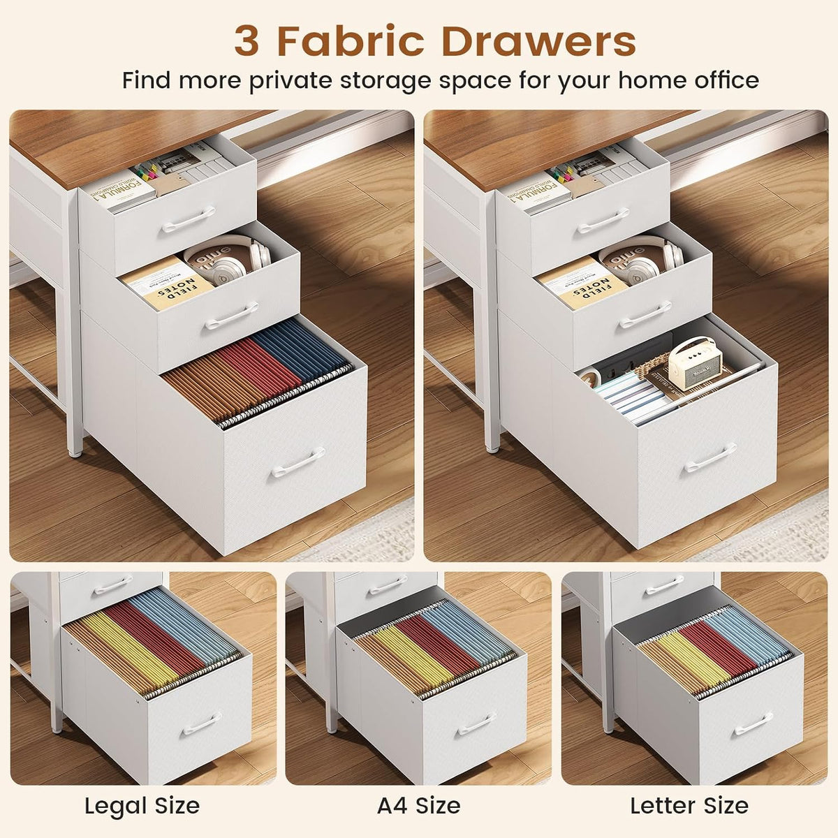 SEDETA L Shaped Office Desk, Convertible 94.5" Computer Desk with Drawers