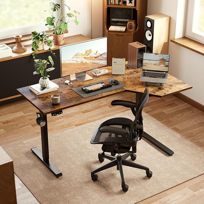 Agilestic Electric Standing Desk, L-Shaped 55 Inches Height Adjustable Desk - Image 2
