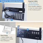AEONS Universal Under Desk Cable Management Tray-Clamp Mount Hinged Swing - Image 3