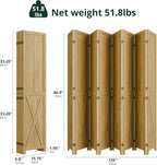 Cozy Castle Wood Room Divider, 8 Panels Folding Privacy Screen, 66.9'' Wall - Image 2