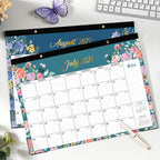 2027 Desk Calendar - January 2027 - December 2027, 17" x 12" | Large Desk Calendar, 12-Month Desktop/Wall Monthly Calendar for Home School, or Office - 12 Floral Patterns