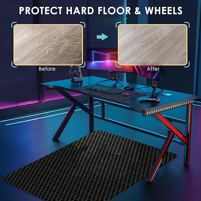 Vicwe Office Chair Mat for Hardwood Floor, Gaming Chair Mats for Hardwood - Image 2