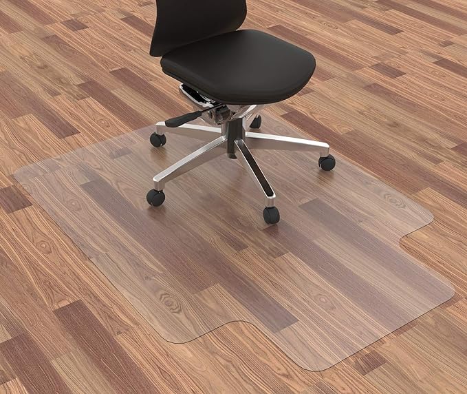 Office Chair Mat for Hardwood Floor, 48”x 36” Clear Floor Protector Mat for by HOMEK