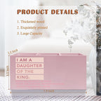 Exqcom Pink Christian Makeup Brush Holder, Daughter of the King Bible Verses - Image 6