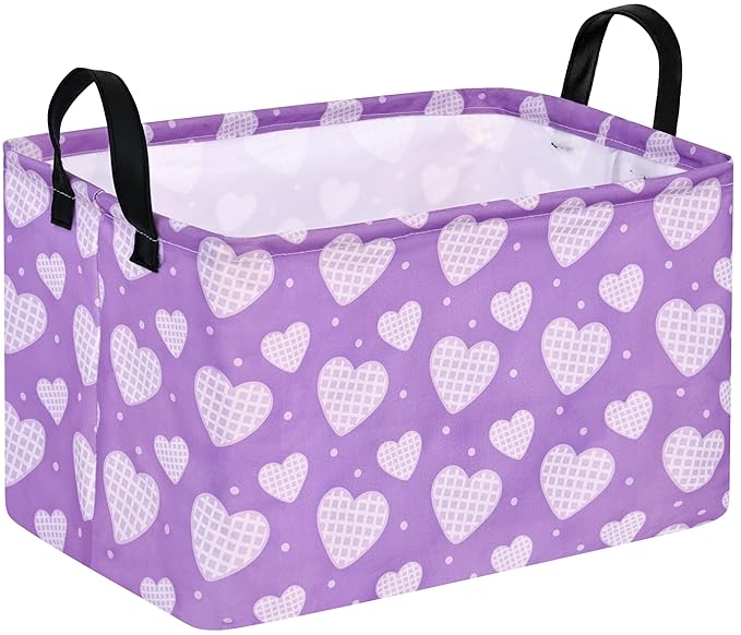 FUULOXE Rectangular Valentines Basket Storage Bin by Unknown