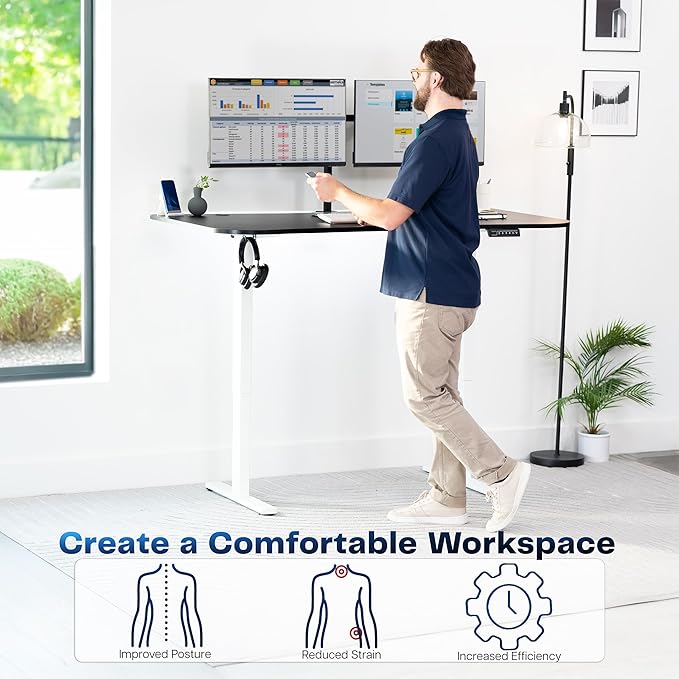 VIVO Electric 63 x 32 in Standing Desk, Memory Height Adjustment, 1B Series - Image 4