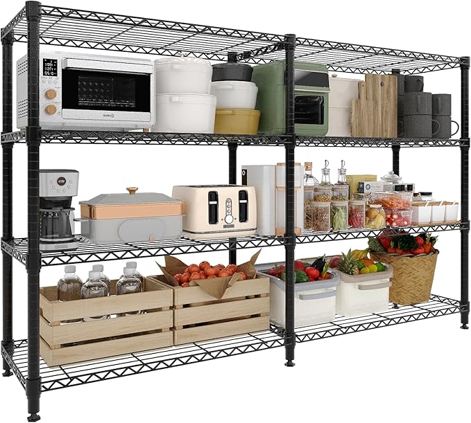MilleLoom 4-Tier Metal Shelving Unit, Heavy Duty Storage Shelves Adjustable by Unknown