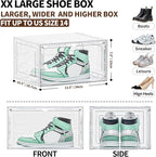 TOFWOF 6 Pack XX Large Shoe Organizer, Heavy-Duty Hard Thicken Plastic Clear - Image 6