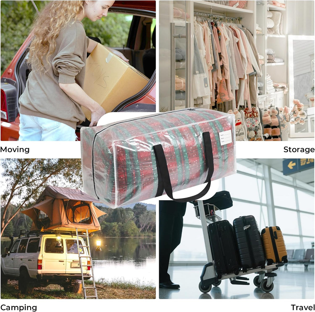 VTSVTS 8 Pack Extra Heavy Duty Large Moving Bags with Comfortable Handle &amp...