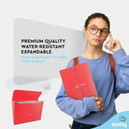 Accordion File Organizer Red, 7 Pocket Expanding File and Cover Folder - Image 2