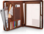 JinRuiKJ Leather Portfolio for Men, Business Portfolio Binder for A4/Pad