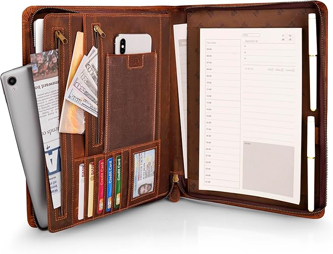 JinRuiKJ Leather Portfolio for Men, Business Portfolio Binder for A4/Pad by JinRuiKJ