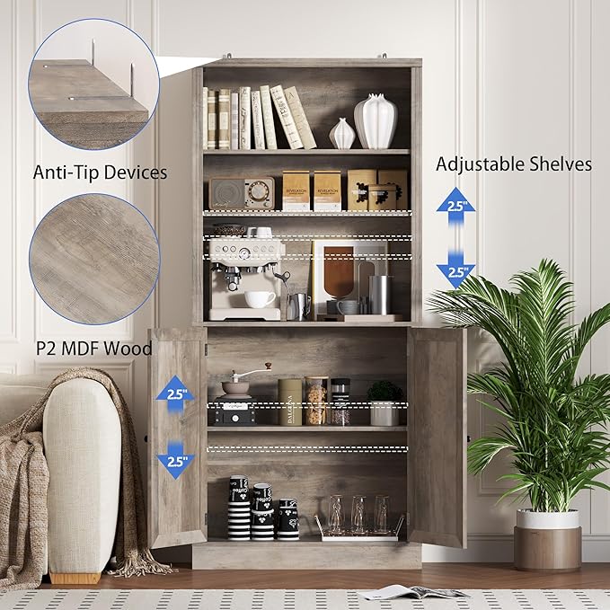 BORNOON 71.4" Tall Bookshelf - Image 5