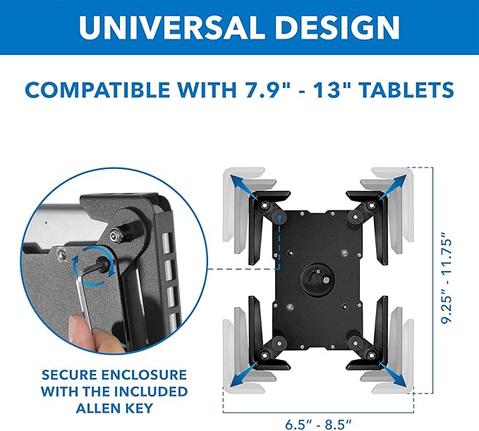Mount-It! Anti-Theft Universal Tablet Kiosk Stand, Fits iPad Pro, Galaxy Tab - Image 7