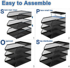 Natwind 3-Tier Desk Organizer, Desk Accessories, Stackable Paper Tray, Metal - Image 8
