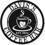 Personalized Coffee Bar Metal Sign, Custom Metal Coffee Sign, Coffee Metal Wall by HYTSIGN