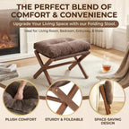 baveke foldable ottoman foot rest for chair, small showing dimensions