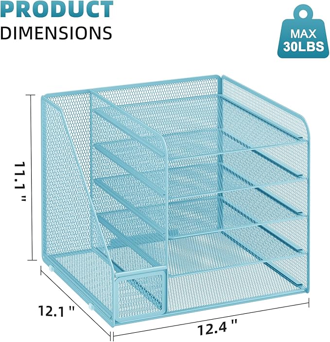 Marbrasse Desk Organizers and Accessories, 5-Tier Paper Letter Tray Organizer - Image 6