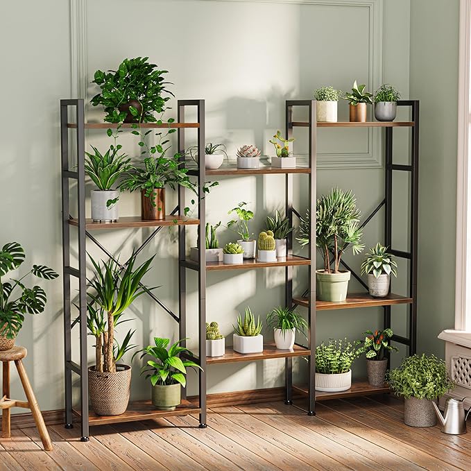 SUPERJARE Triple 4 Tier Bookshelf, Bookcase - Image 4