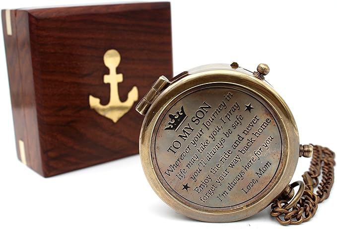 US HANDICRAFTS Brass Compass - Image 2