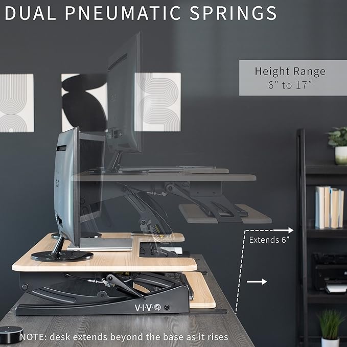 VIVO 42 inch Height Adjustable Stand Up Desk Converter, V Series, Quick Sit to - Image 5
