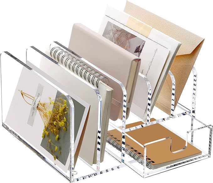SANRUI Acrylic Mail Sorter Desktop Organizer Holder by SANRUI