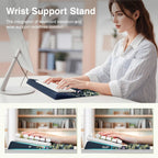 Ospelelf Keyboard Wrist Rest Stand Pad and Ergonomic Mouse Pad Set with Large Mousepad, Memory Foam Comfort, Premium Office Desk Accessories for Pain Relief, Moonlit Blossoms