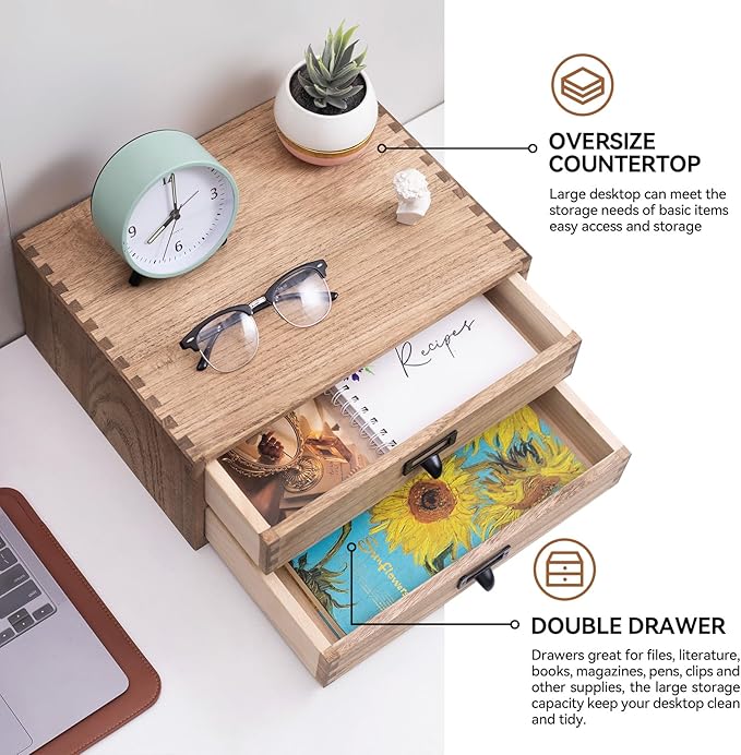 Kirigen Drak Wooden Office Storage Drawers Shallow Type - Image 5