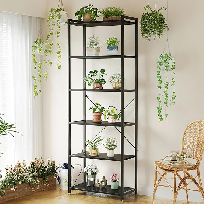 Casaottima Book Shelf, 6 Tier Tall Bookshelf, Modern Wood Bookcase Shelves - Image 7