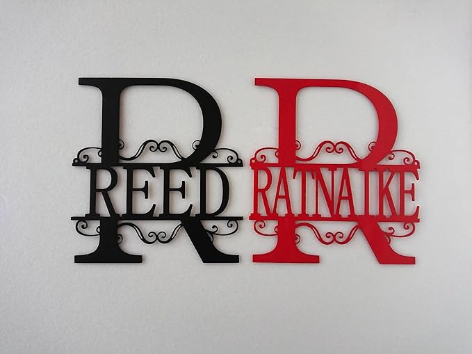 Personalized Metal Name Signs, Split Letter Monogram Wall Decor, Custom Last - Image 4