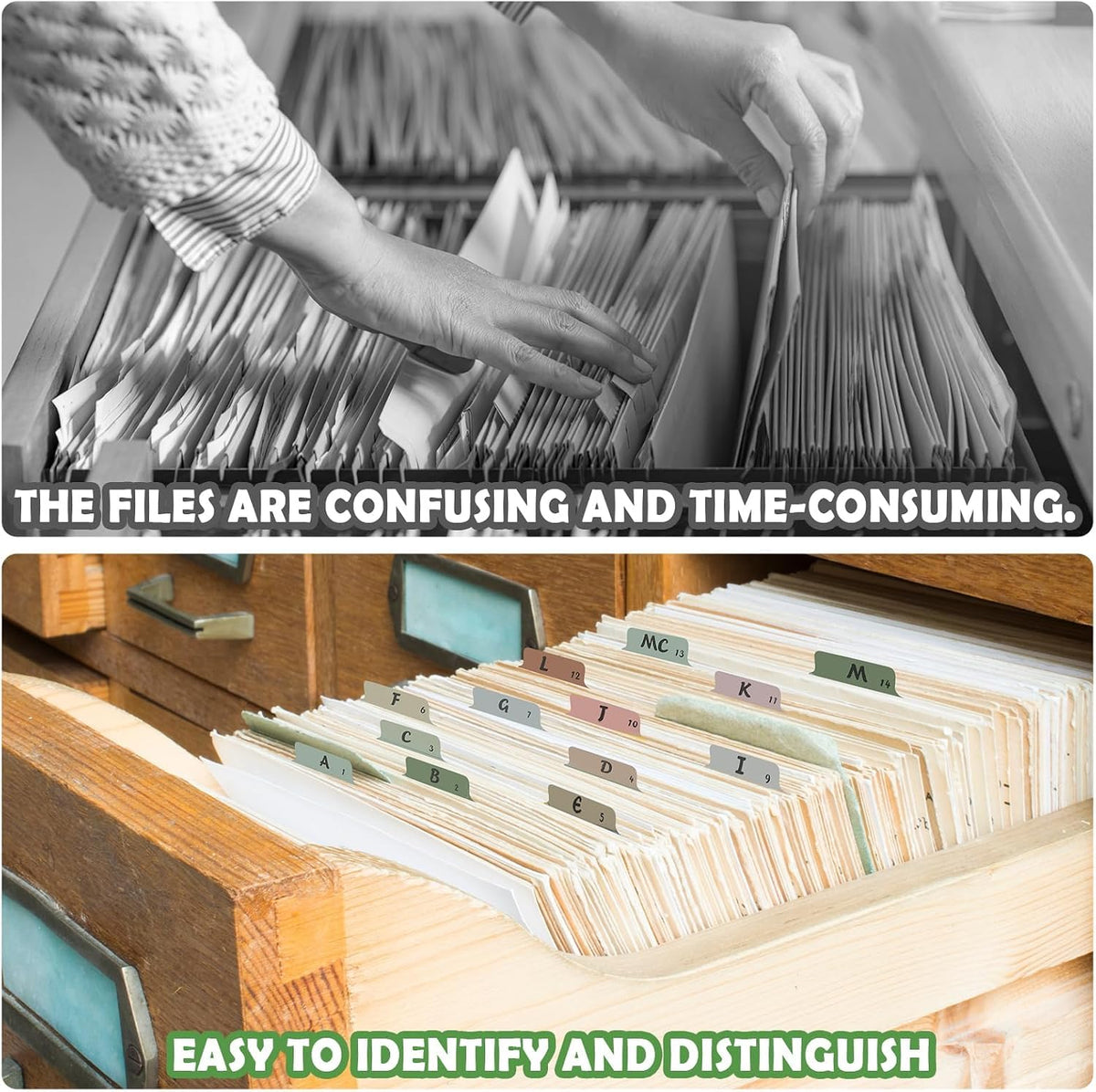 2 Set A-Z Alphabetic and Number Top Label Files, Legal Size, 50 Sheets File D...