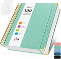 Bullet Dotted Journal Spiral Notebook, 300 Pages Leather Notebooks by OMEYA