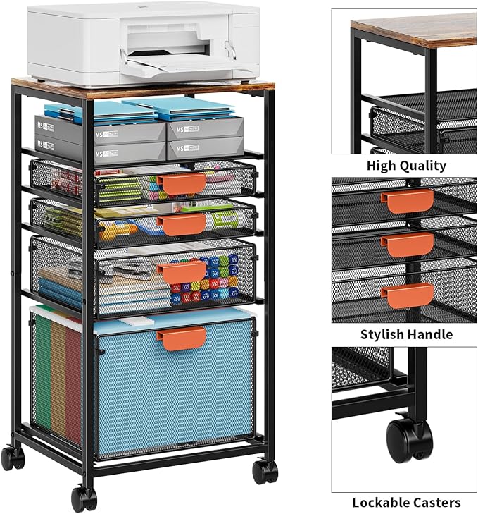Marbrasse Rolling File Cart - Image 5