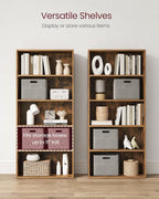 VASAGLE Set of 2 Bookshelves, 23.6 Inches Wide, 5-Tier Open Bookcases - Image 5