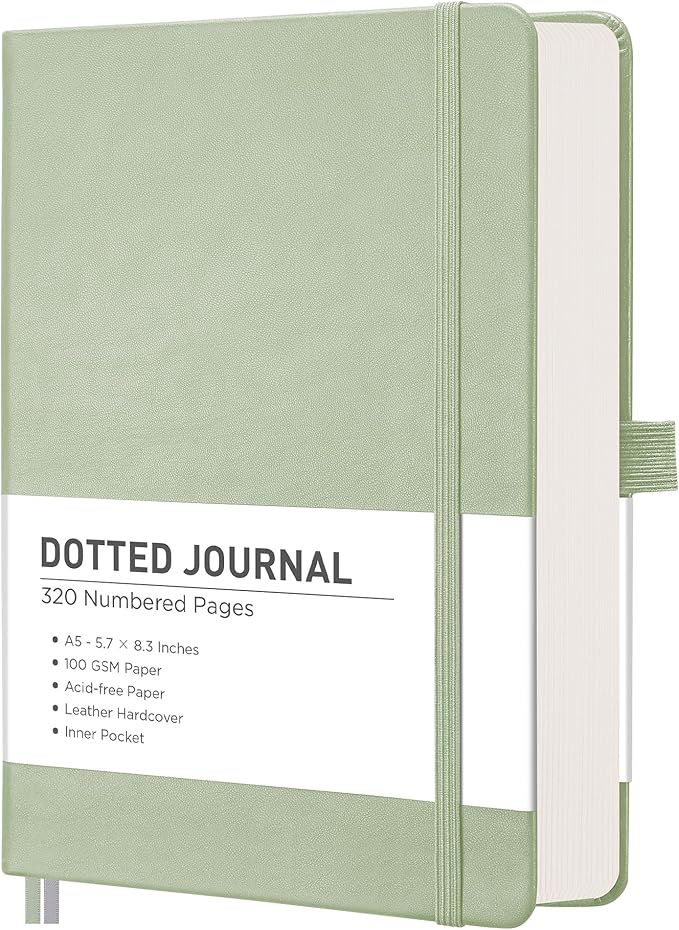 RETTACY Bullet Dotted Journal Notebook, 320 Numbered Pages, A5 Medium Size by RETTACY