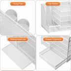 Marbrasse Desk Organiser with File Holder, 5-Tier Paper Letter Tray Organiser - Image 4