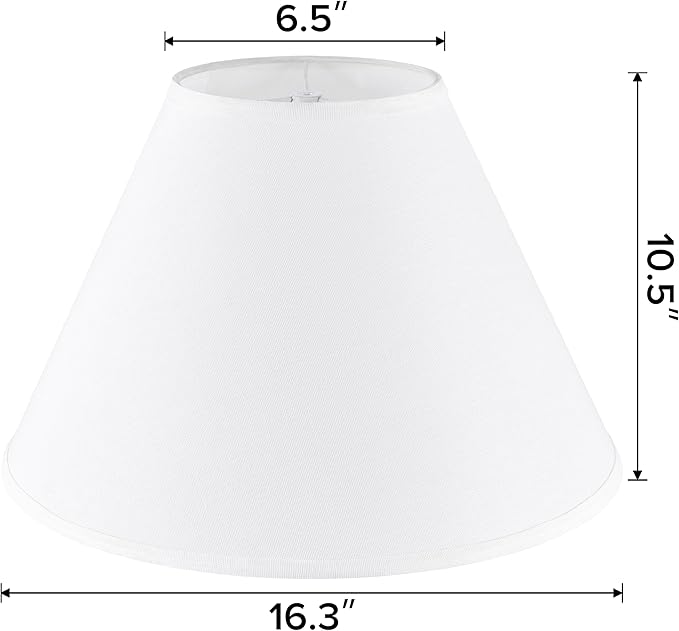 GO&SO 2pcs Pure White Large Lamp Shades, Empire Lamp Shade 6.5" Top x 16.3" - Image 2