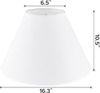 GO&SO 2pcs Pure White Large Lamp Shades, Empire Lamp Shade 6.5" Top x 16.3" - Image 2