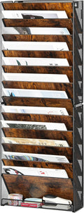 Solinxe 12-Tier Wall File Organizer, Wood Mail Organizer Wall Mounted Paper by Solinxe