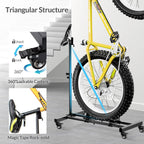 vertical bike stand, freestanding bike rack for garage on a desk or shelf