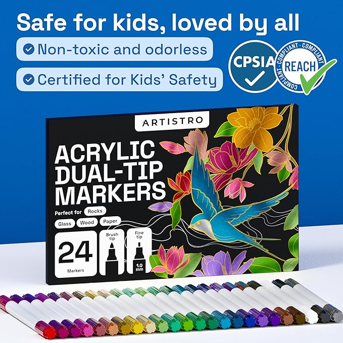 ARTISTRO 24 Metallic Acrylic Paint Markers - Image 8