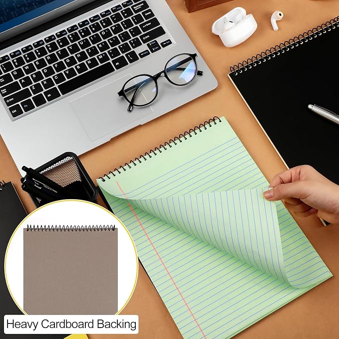Resurhang 6 Pcs Legal Pad Top Spiral Bound Notebook 70 Sheets Double Sided - Image 6