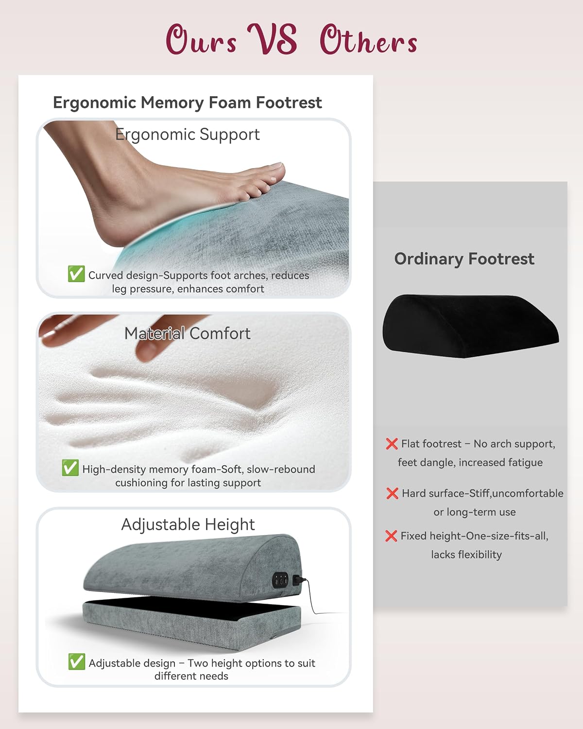Heated Foot Rest for Under Desk at Work, Foot Stool,Gifts