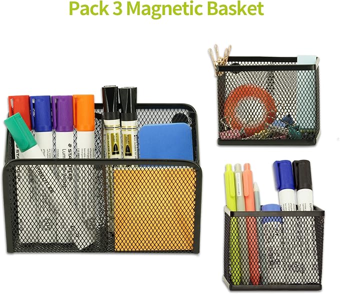 Neudeco Locker Shelf Organizer, Magnetic Pencil Holder, Metal Storage Basket - Image 3