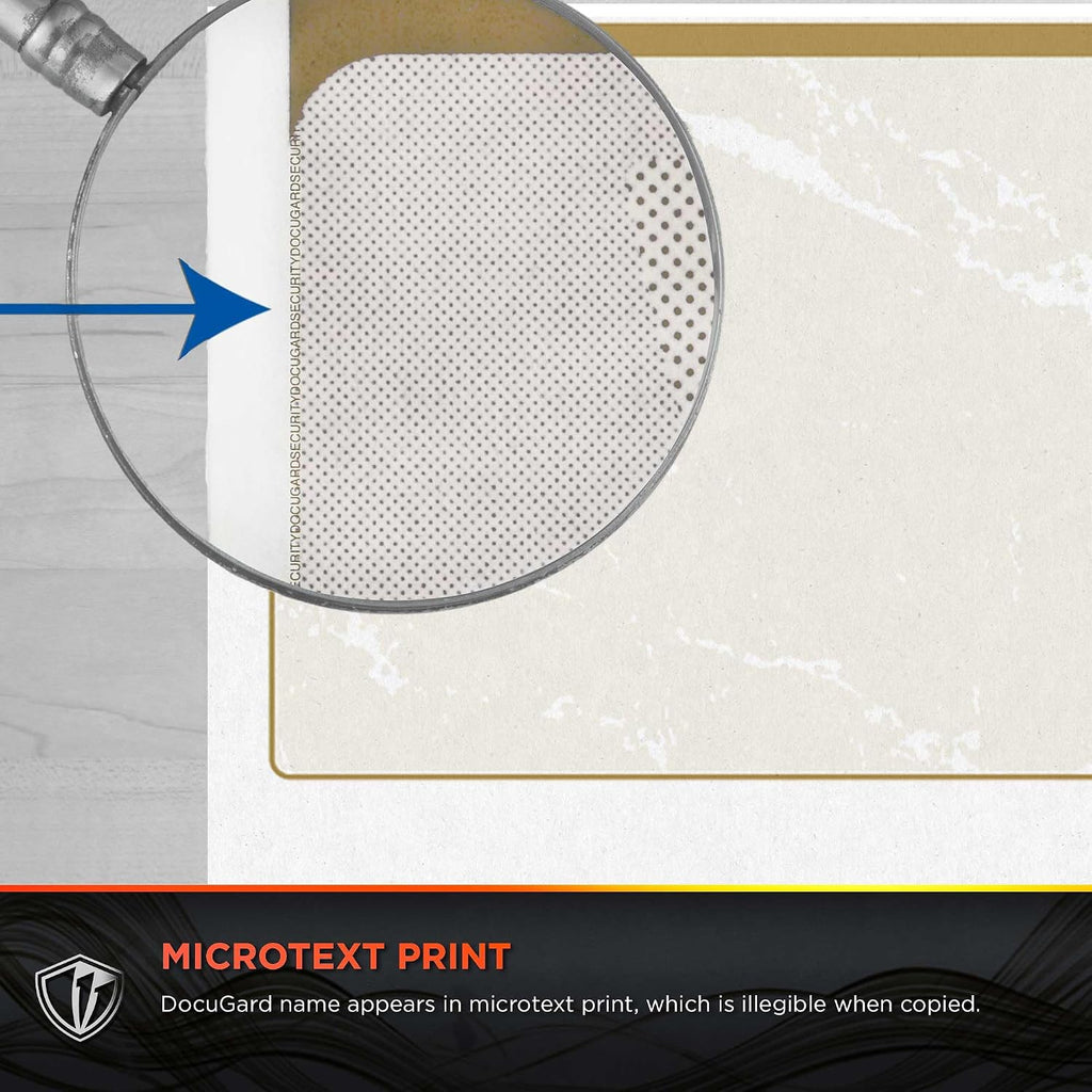docugard standard gold marble bottom high security check showing dimensions