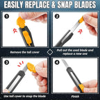 TIFICAL 4 Pack Box Cutter Retractable, Utility Knife 9MM Wide Snap-Off Blades - Image 6
