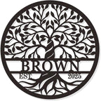 Personalized Tree of Life Metal Wall Sign, Custom Tree of Life Wall Art by HYTSIGN