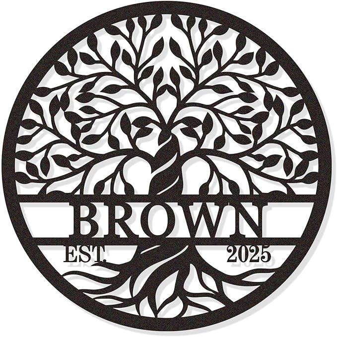 Personalized Tree of Life Metal Wall Sign, Custom Tree of Life Wall Art by HYTSIGN