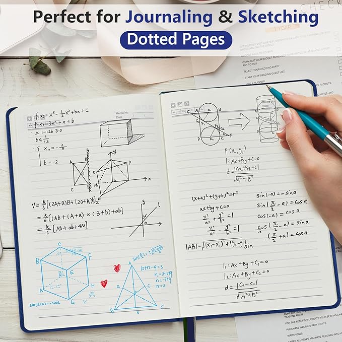 PERCUN Dotted Journal Notebook for Men & Women, 160 Pages Dot Grid notebook for - Image 3
