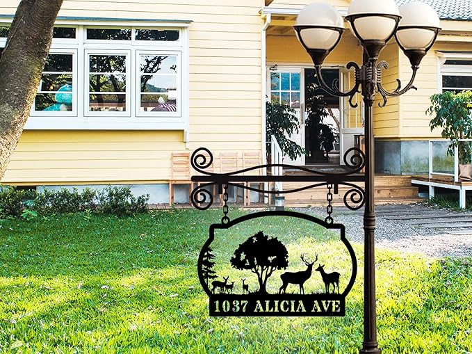 Personalized Deer Bear Metal House Numbers - Image 5